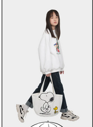 Cartera Bolso De Lona Snoopy Con Cierre (35 X 29 Cm)