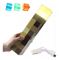 Lámpara Antorcha Minecraft Recargable – 4 Colores en 1 | Luz Gamer Decorativa