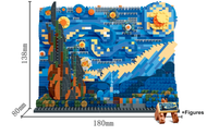 Set de construcción Mini Bloques Van Gogh Noche Estrellada 1858 piezas