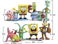 Set 8 Figuras Bob Esponja De Pvc No Articuladas