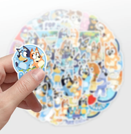 50 Stickers Decorativo Adorno Bluey Y Bingo Infantil Bbc