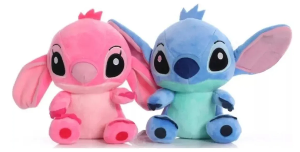 Peluche Stitch Pareja Stitch y Angel 18cm