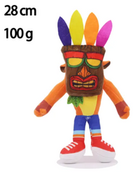 Peluche Crash Bandicoot Clásico 25 Cm Con Mascara Aku Aku