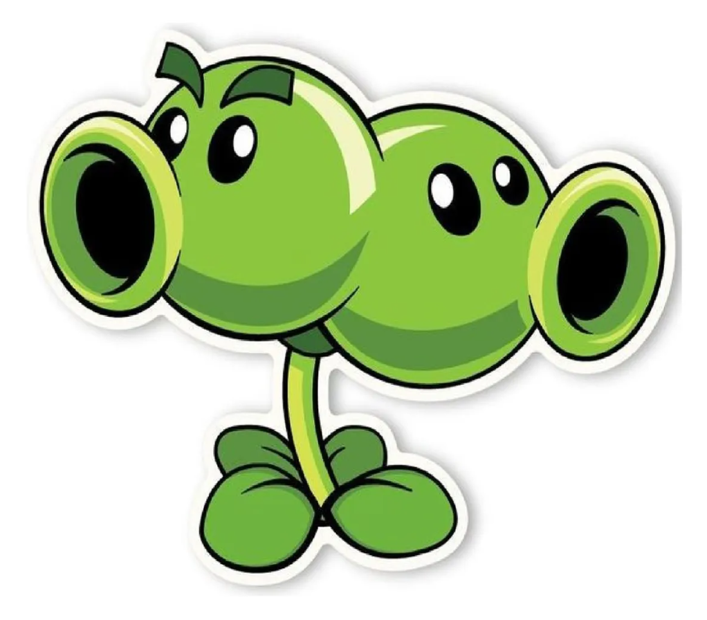 Peluche Plantas Vs Zombies 18 Cm Lanza Guisante Doble