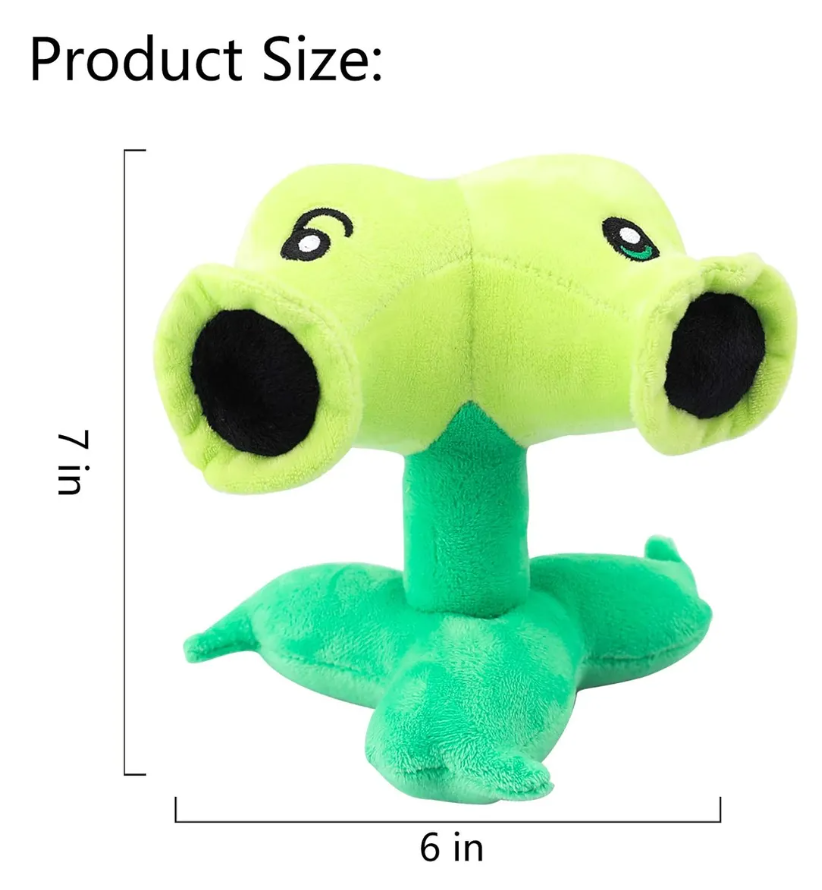 Peluche Plantas Vs Zombies 18 Cm Lanza Guisante Doble