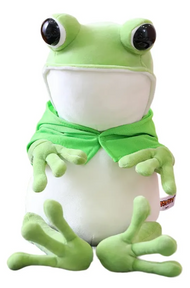 Peluche Rana Sapo Felpa Sapito Kawai 45cm Con Capucha