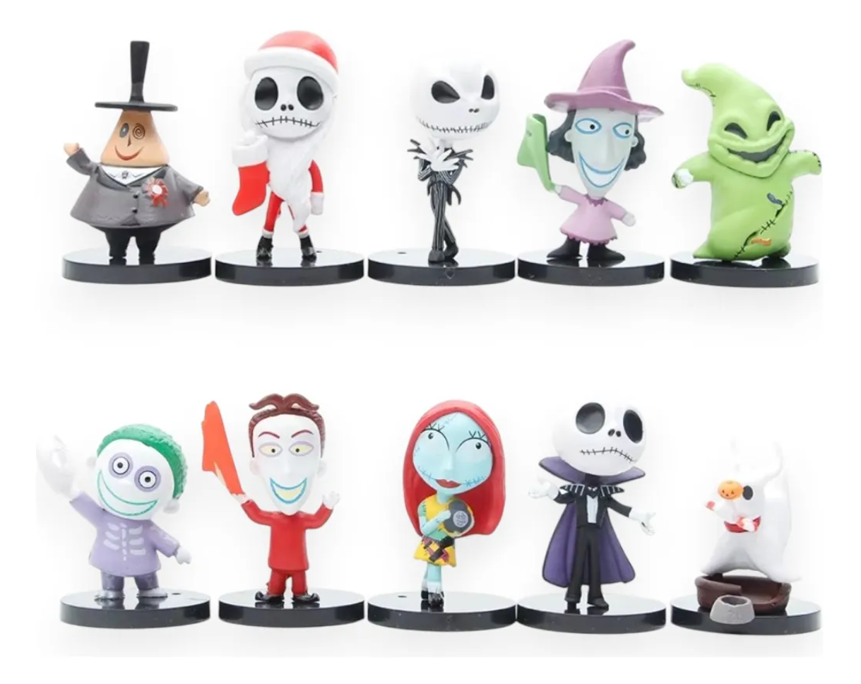 Set 10 Figuras Coleccionable El Extraño Mundo De Jack Sally