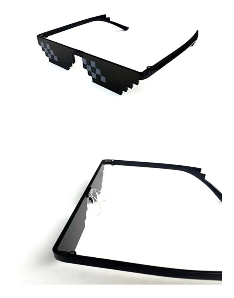 Lentes de Sol 8 Bits – Estilo Meme Thug Life | Gafas Pixeladas Gamer y Divertidas