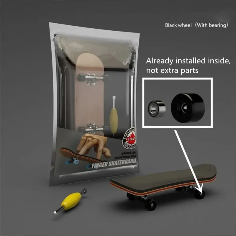 Fingerboard Profesional de Madera Canadiense – Kit Completo de Patineta para Dedos