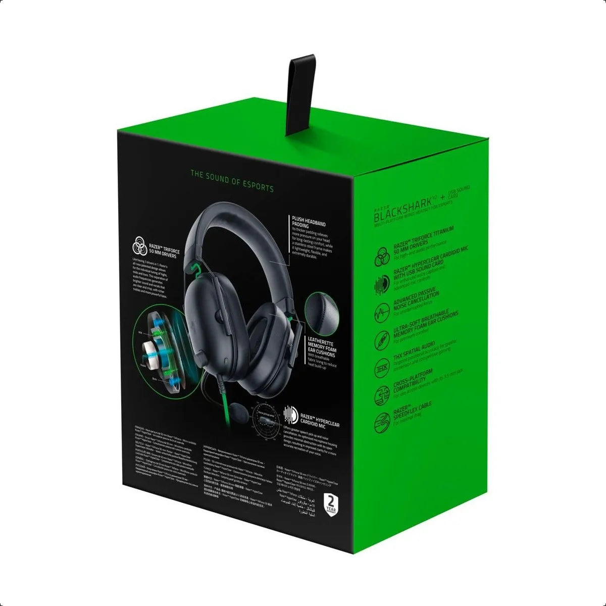 Audífonos Gamer Razer BlackShark V2 X – Color Negro | Sonido Envolvente y Micrófono Pro