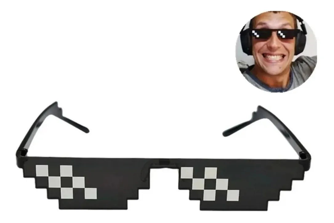 Lentes de Sol 8 Bits – Estilo Meme Thug Life | Gafas Pixeladas Gamer y Divertidas
