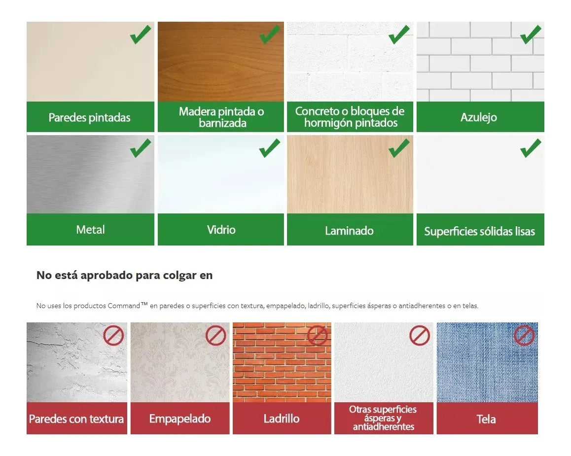 Tiras Command 3M para Colgar Cuadros – Pack de 10 Pares (20 Unidades) | Varios Tamaños y Resistencias
