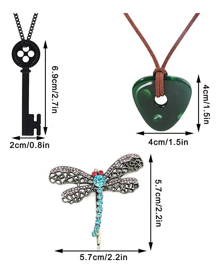Set Coraline – Collar Mágico, Llave y Broche de Libélula | Joyería Inspirada en la Película