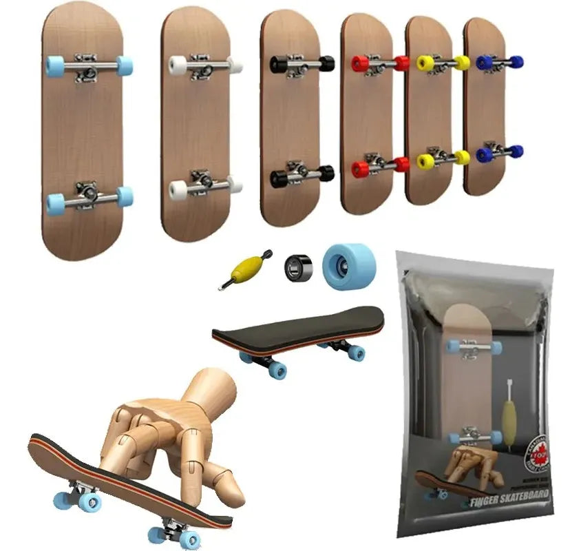 Fingerboard Profesional de Madera Canadiense – Kit Completo de Patineta para Dedos