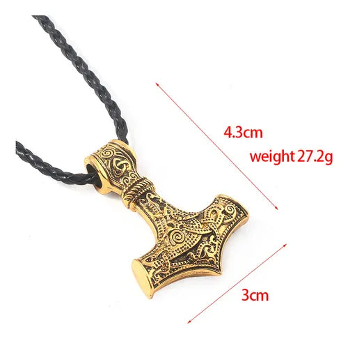 Collar Martillo de Thor – Amuleto Vikingo Retro Unisex | Moda Nórdica Hombre/Mujer