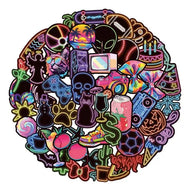 Set 50 Stickers Tipo Luz De Neon Letrero / Calcomania