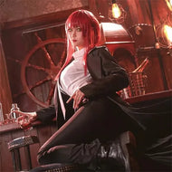 Peluca de Cosplay Makima – Chainsaw Man | Tonalidad Rojo Intenso Anime
