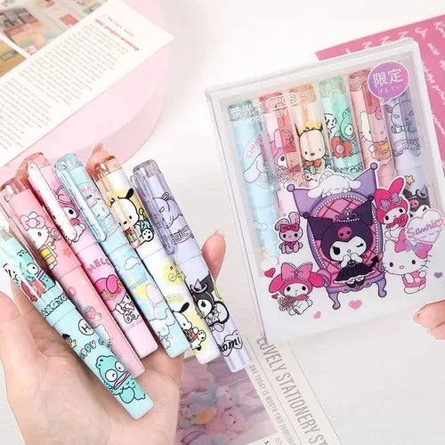 Set de Plumones Destacadores Sanrio – 6 Colores | My Melody, Hello Kitty, Kuromi y Más