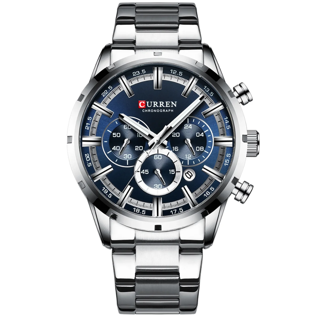 Reloj Curren 8355 Color Metal Plateado Elegante