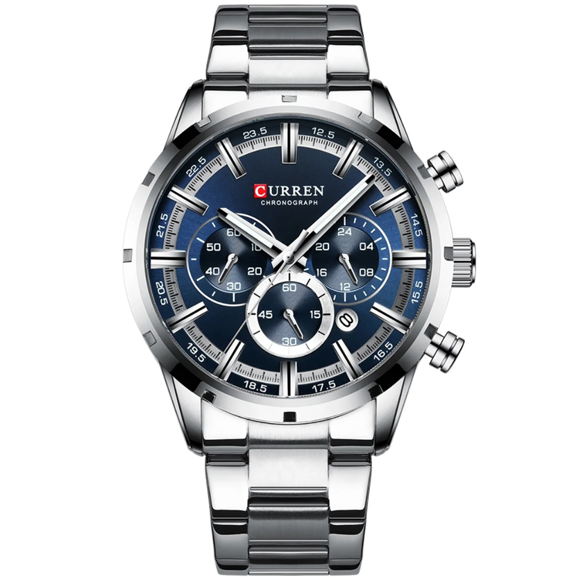 Reloj Curren 8355 Color Metal Plateado Elegante