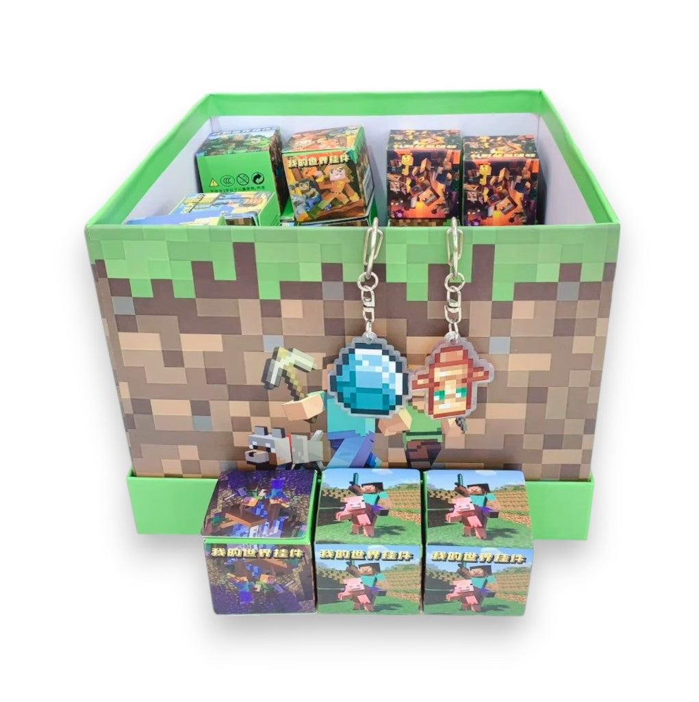 Pack 3 Llaveros Sorpresa Acrilico Minecraft Steve