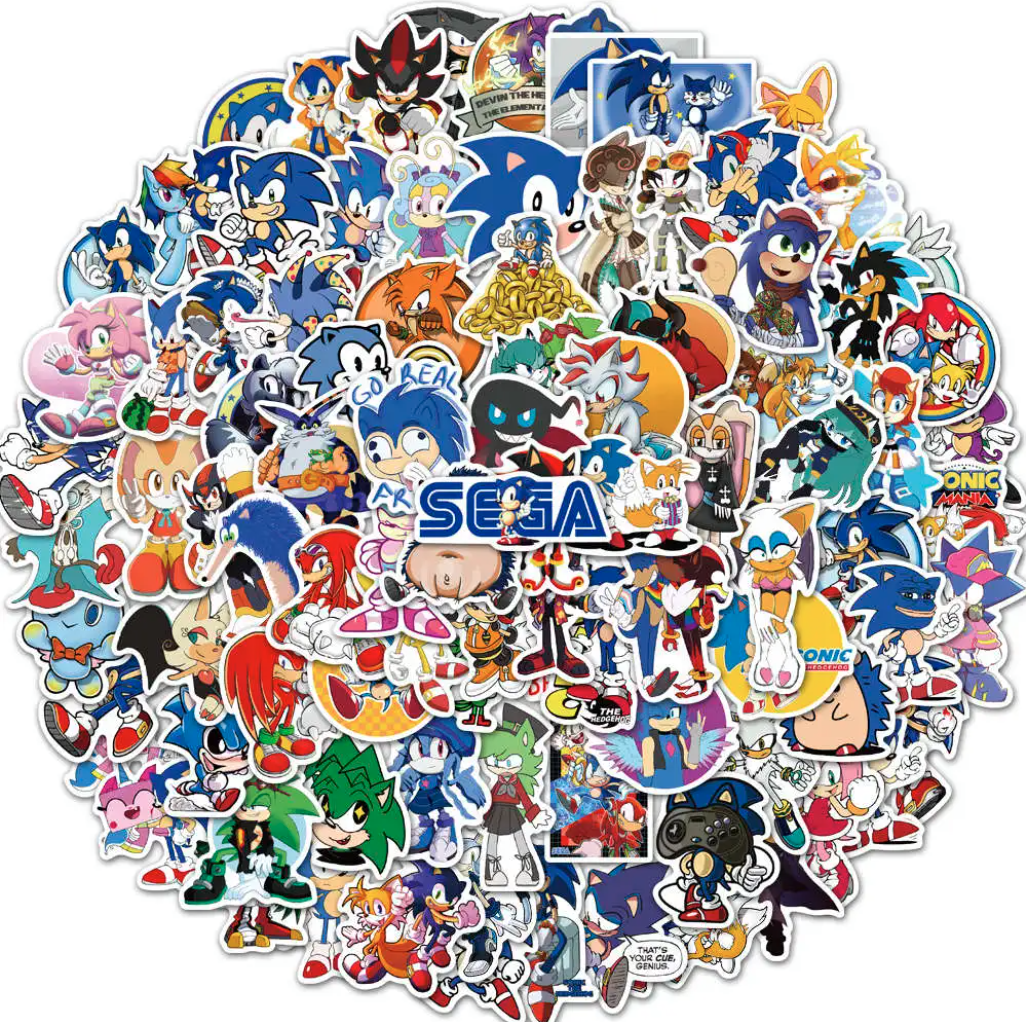 50 Stickers Sonic / Calcomanias / Pegatinas / Sega