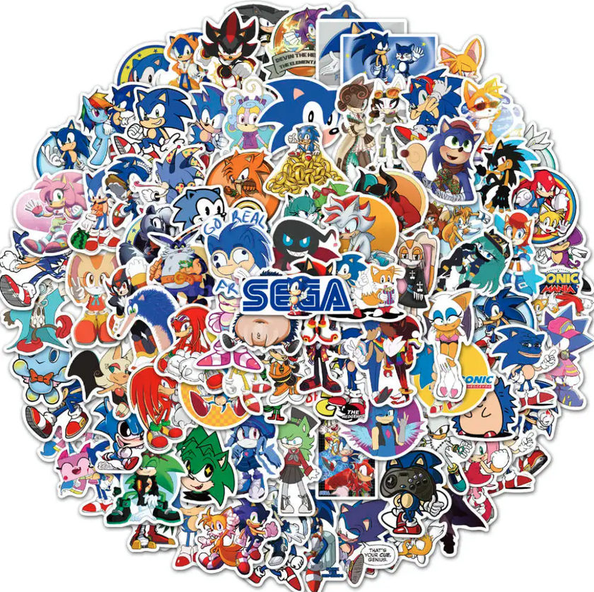 50 Stickers Sonic / Calcomanias / Pegatinas / Sega
