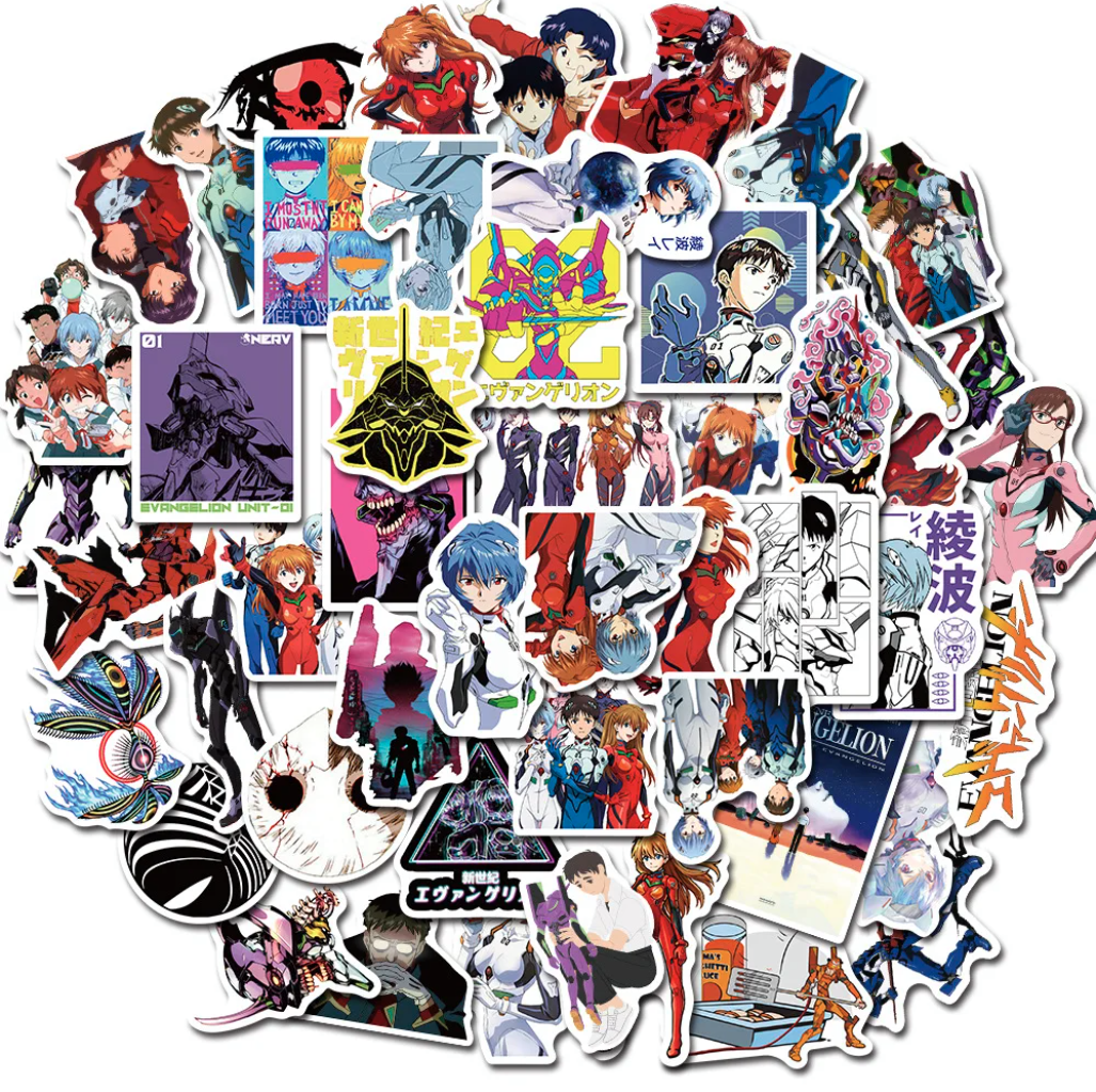 Set De 50 Stickers Neon Genesis Evangelion Asuka Rei Shinji