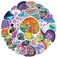 50 Stickers Hongos Alucinogenos  / Calcomania / Autoadhesivo