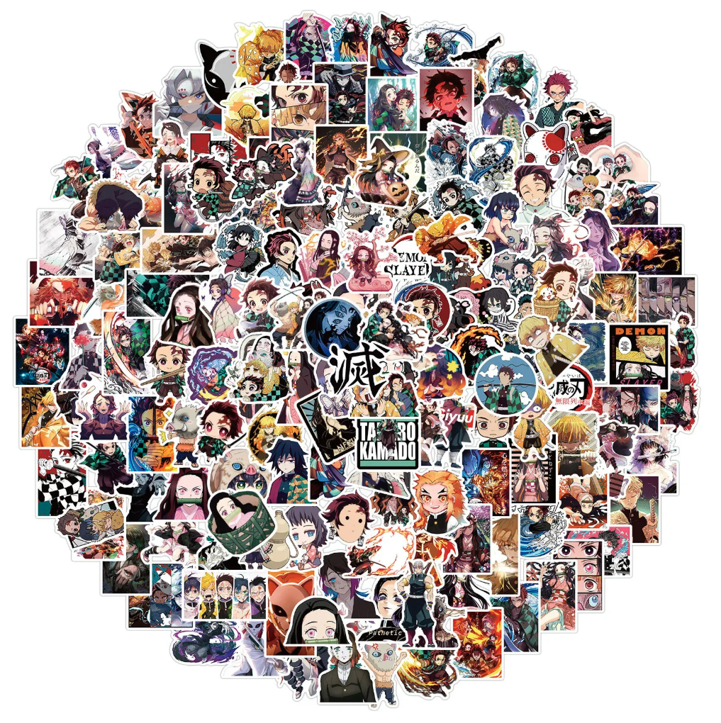 50 Stickers Demon Slayer  / Kimetsu No Yaiba / Autoadhesivo