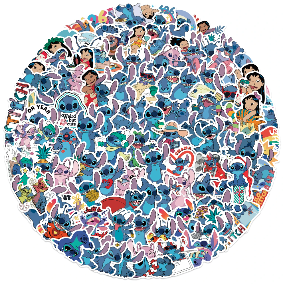 50 Stickers Lilo Y Stitch Aprueba De Agua Calcomania Vinilo