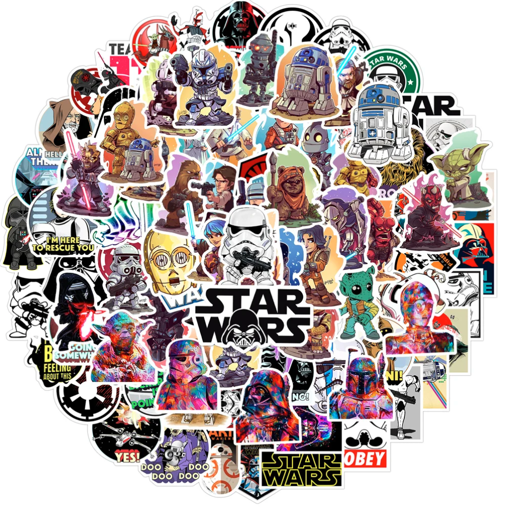 50 Stickers Star Wars Etiquetas Autoadhesivas Impermeable