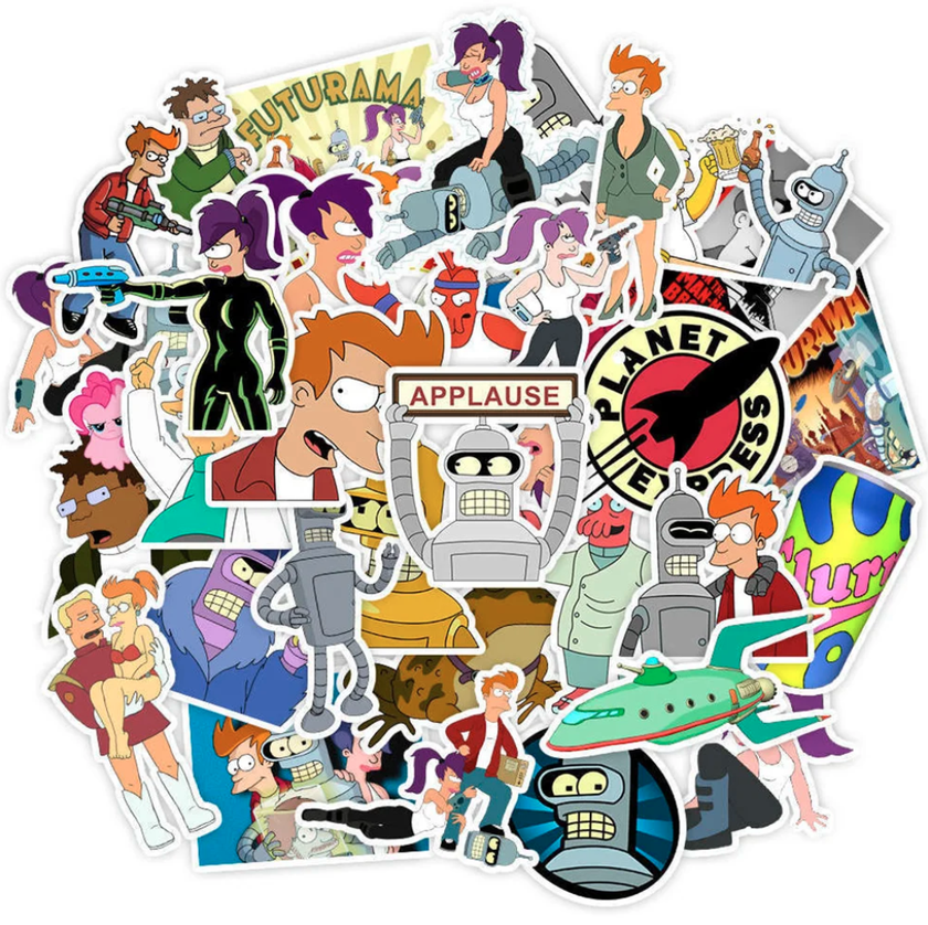 50 Stickers Futurama - Calcomanias Pegatinas