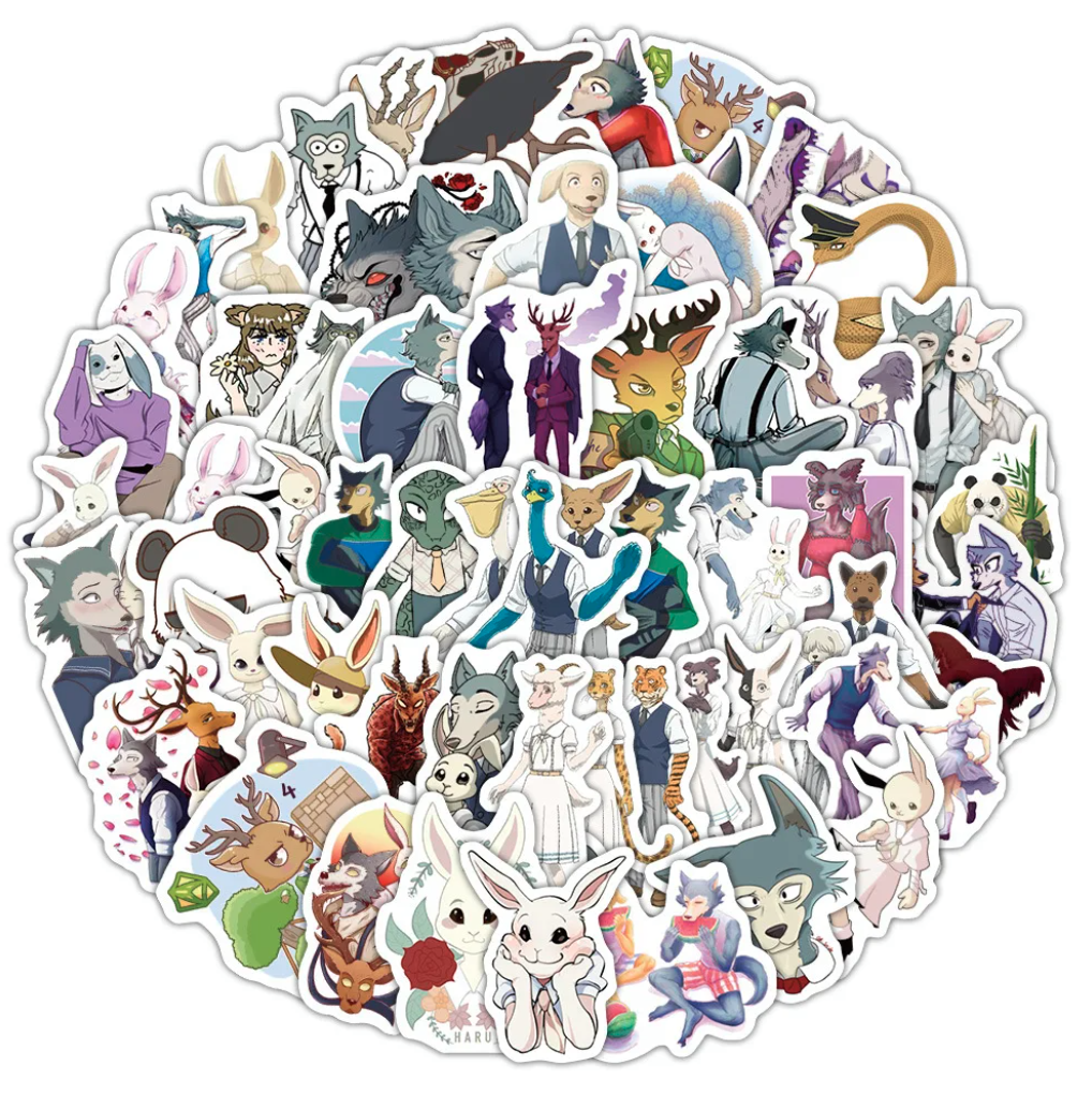 50 Stickers Anime Beastars Pegatina Impermeable Taza Tazon