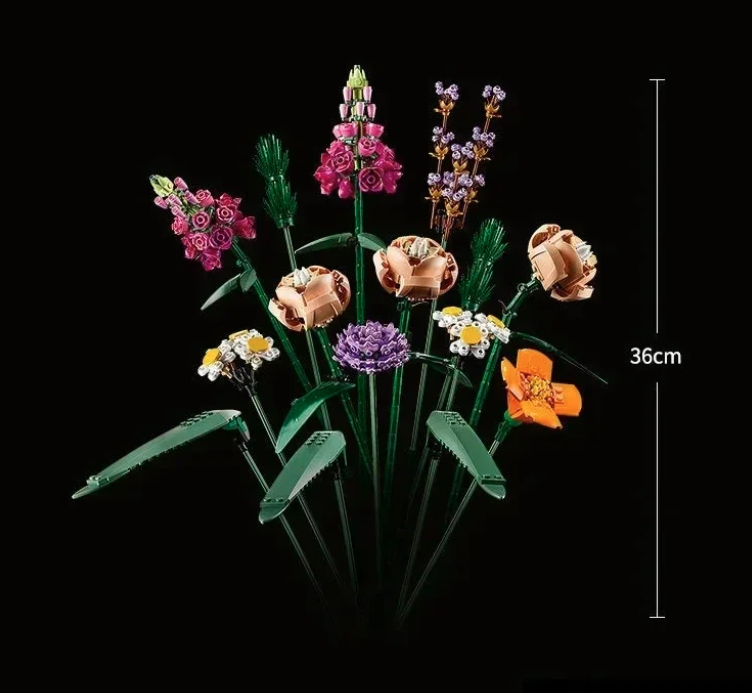 Decorativo Ramo De Flores Mini Bloques Construcción