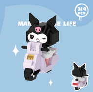 Mini Bloques Armables Kuromi En Moto – Figura 3D sin caja