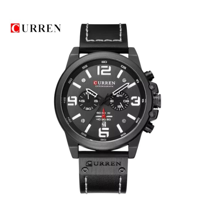 Reloj Curren 8314 Hombre Elegante Pulsera Cuero Cuarzo Cronógrafo