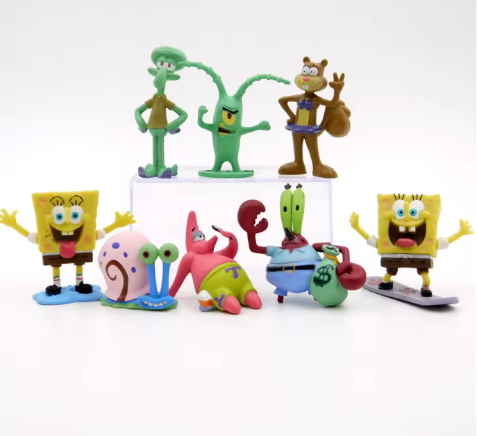 Set 8 Figuras Bob Esponja De Pvc No Articuladas