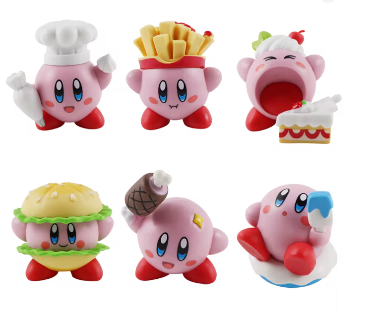Set 6 Figuras Kirby Coleccion Cocina Comida 4-5cms Kawaii