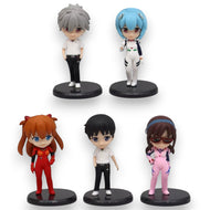 Set 5 Figuras Evangelion Shinji Rei Asuka Kaworu Mari