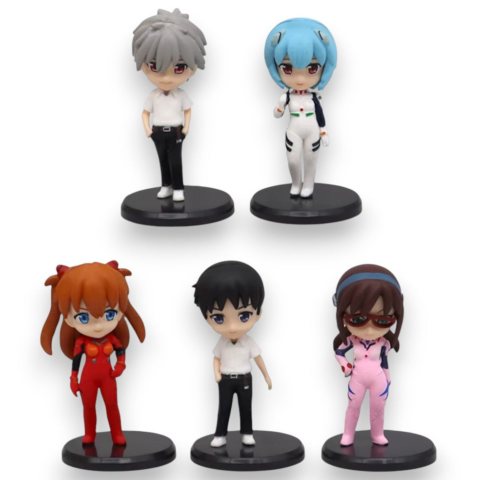 Set 5 Figuras Evangelion Shinji Rei Asuka Kaworu Mari