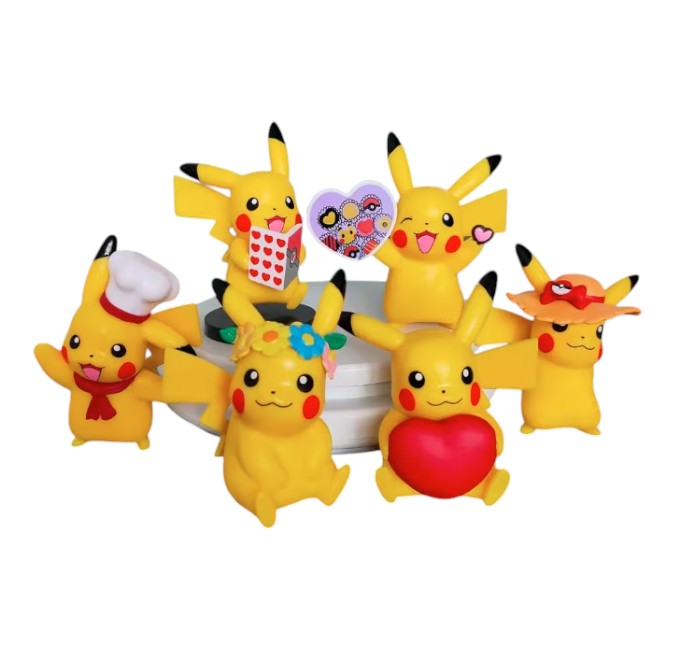 Set 6 Figuras Pikachu Pokemon Kawaii Figura