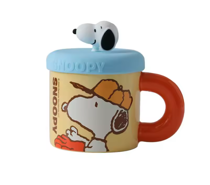 Taza Snoopy 360ml De Cafe Te Kawaii Con Tapa Kawai