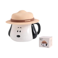 Taza Ceramica Snoopy 500ml Cafe Te Kawaii Con Caja + Tapa M2