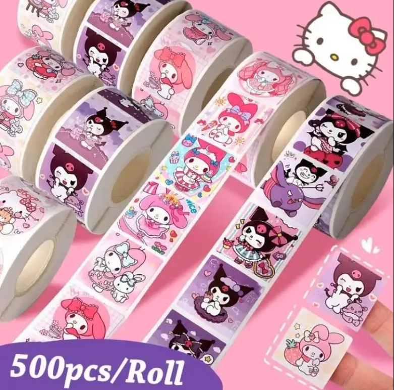 Rollo de 500 Stickers de Kitty