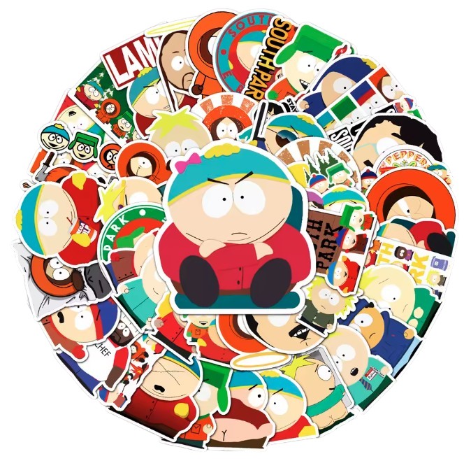 Set 50 Stickers / Calcomania South Park Kenny Cartman Stan