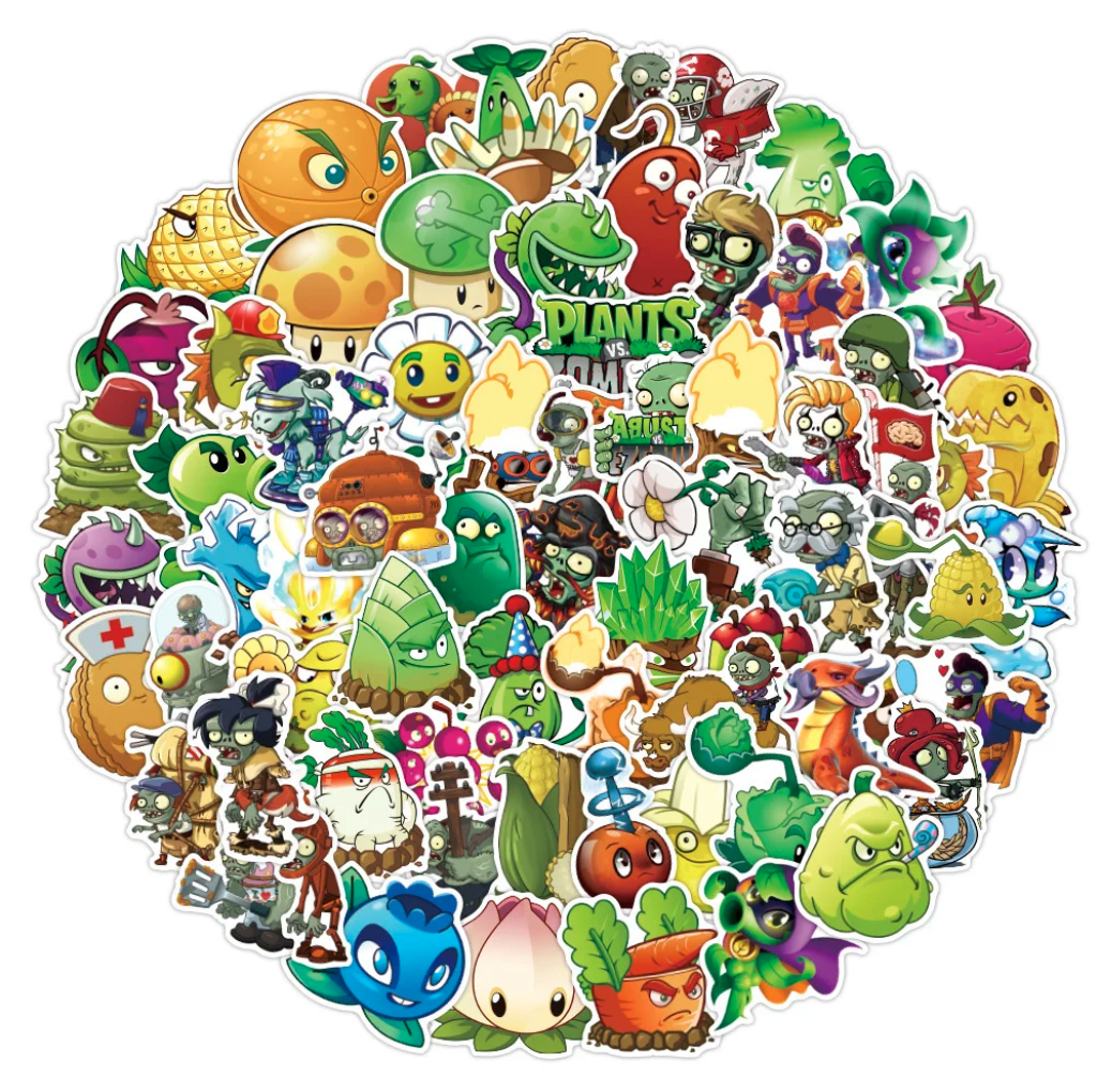 50 Stickers Decorativo Plantas Vs Zombies Pegatina