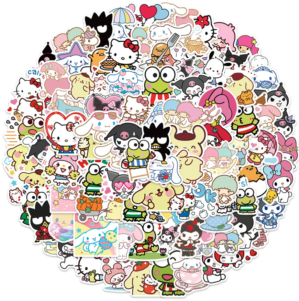 50 Stickers Decorativo Adorno Kitty Amigos Kuromi Kawaii