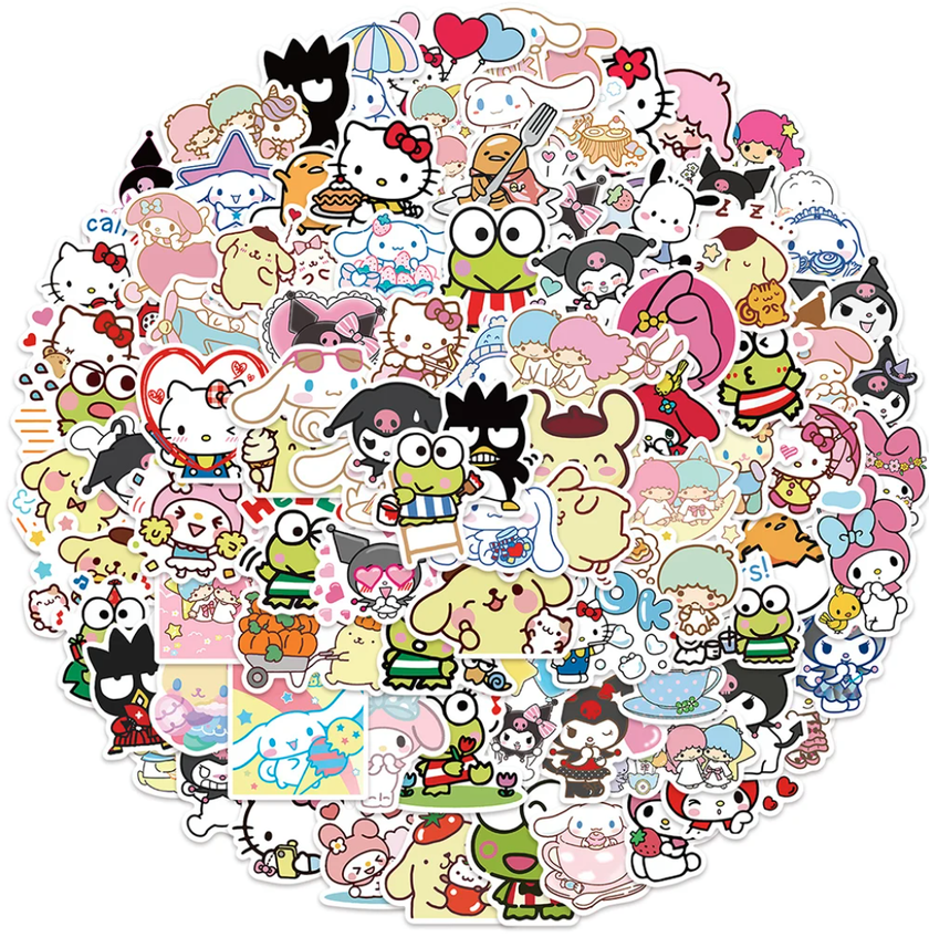 50 Stickers Decorativo Adorno Kitty Amigos Kuromi Kawaii