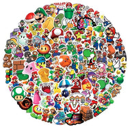 100 Calcomanias Super Mario Bros Stickers  De Pvc Contra Agua